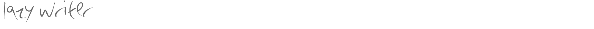 Sample characters Lazy Writer Font